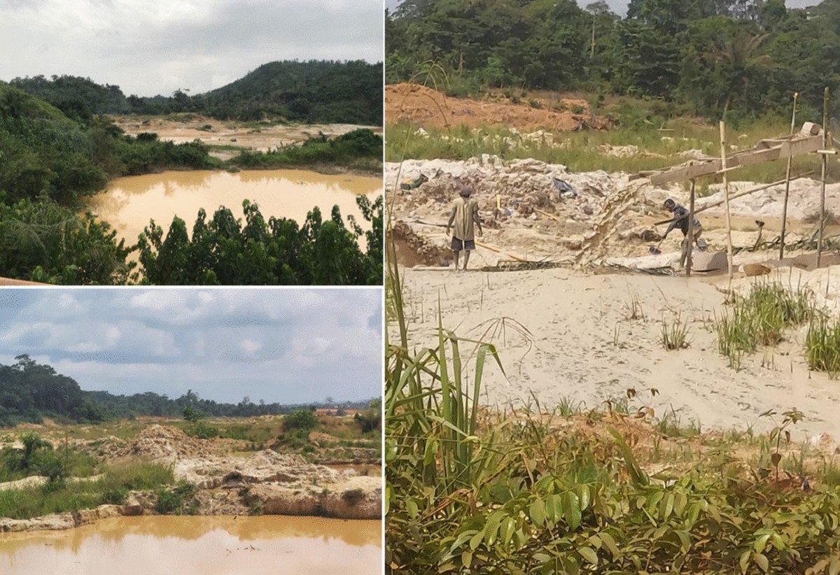 Ghanaian gold mining exploration landscape at dawn